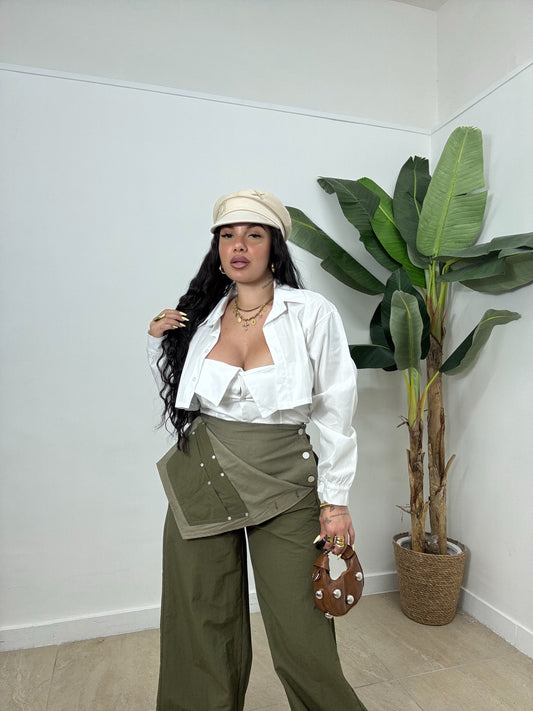Set camicia + top bianco