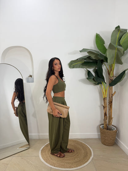 Pantalone cotton verde  -Z57