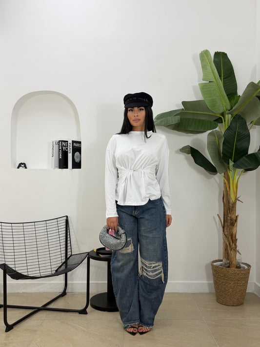 Jeans rotture brillantini -32256