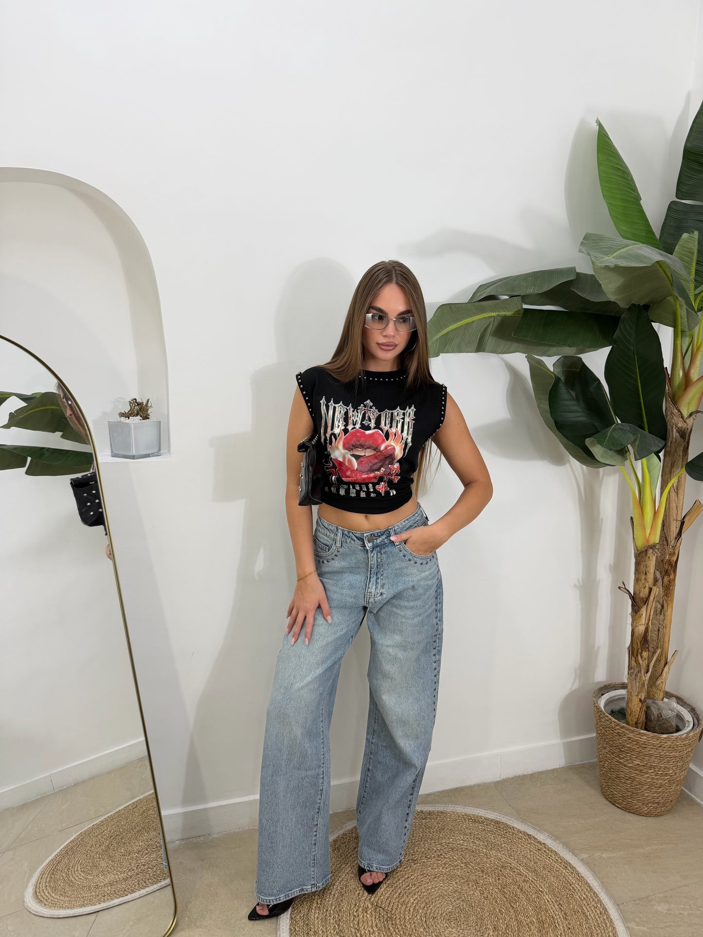 Jeans borchiato -11668