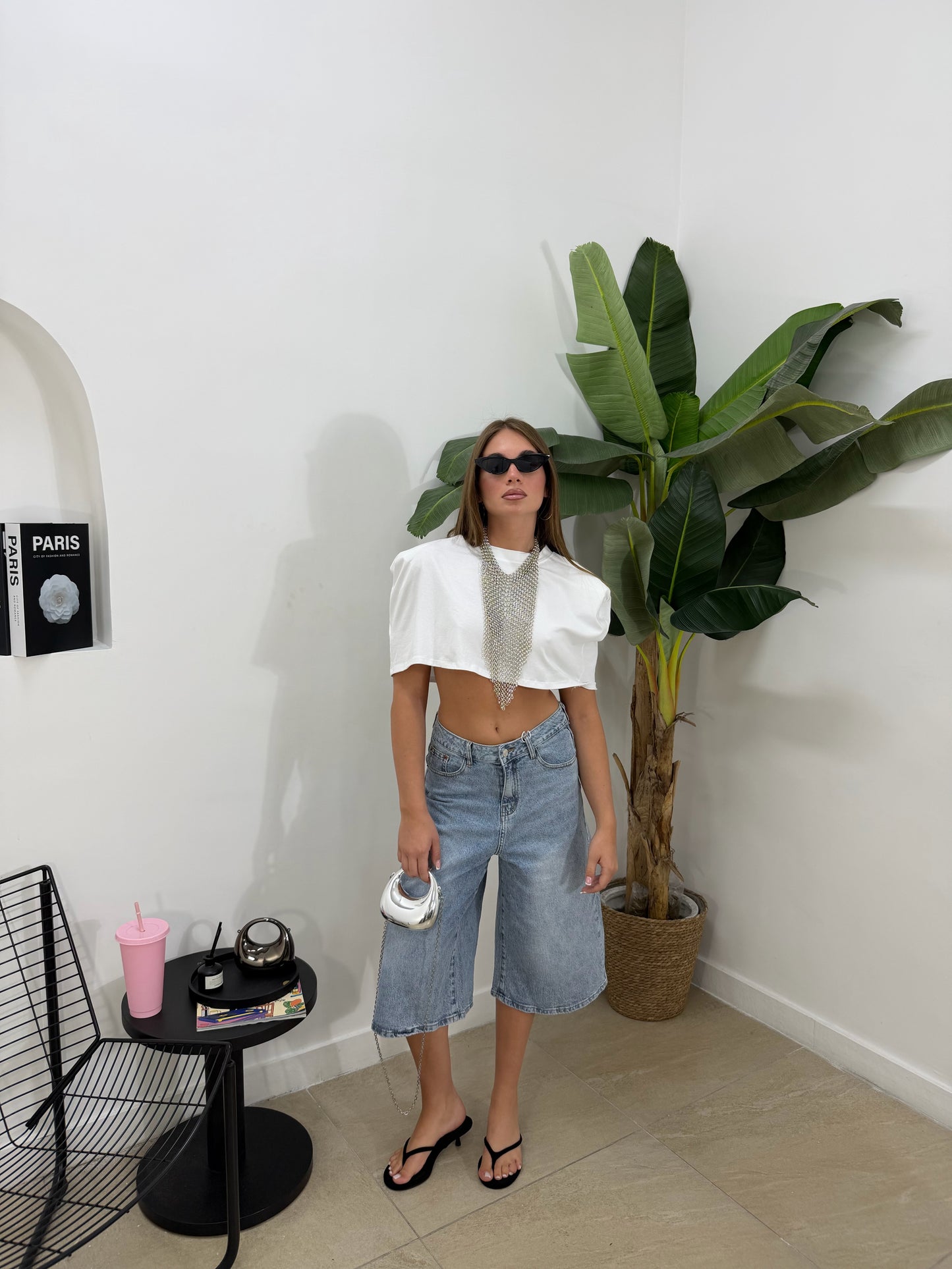 Bermuda denim basic -8587