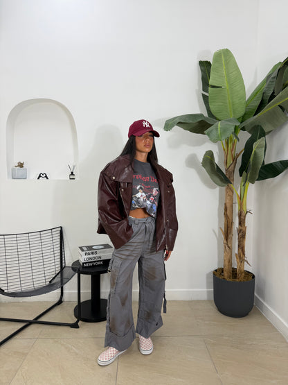 Biker oversize bordeaux -534