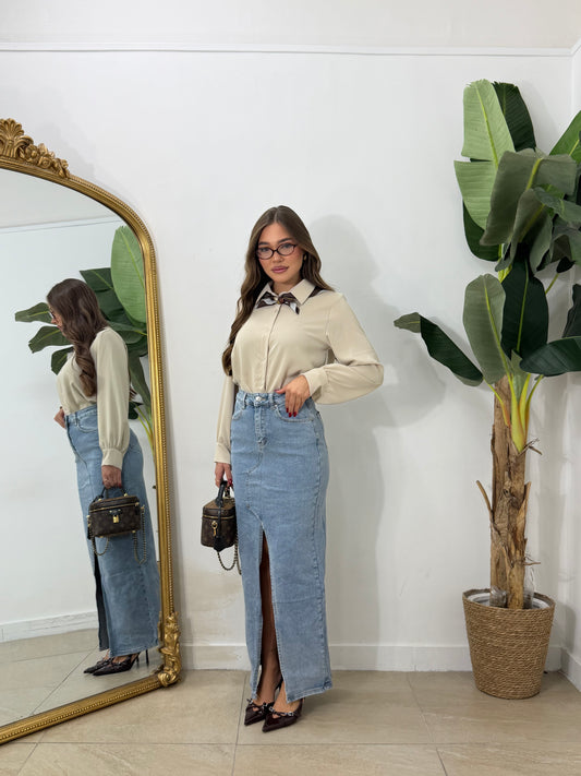 Gonna denim lunga 721