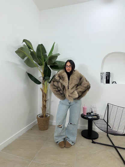 Pelliccia sfumata nocciola