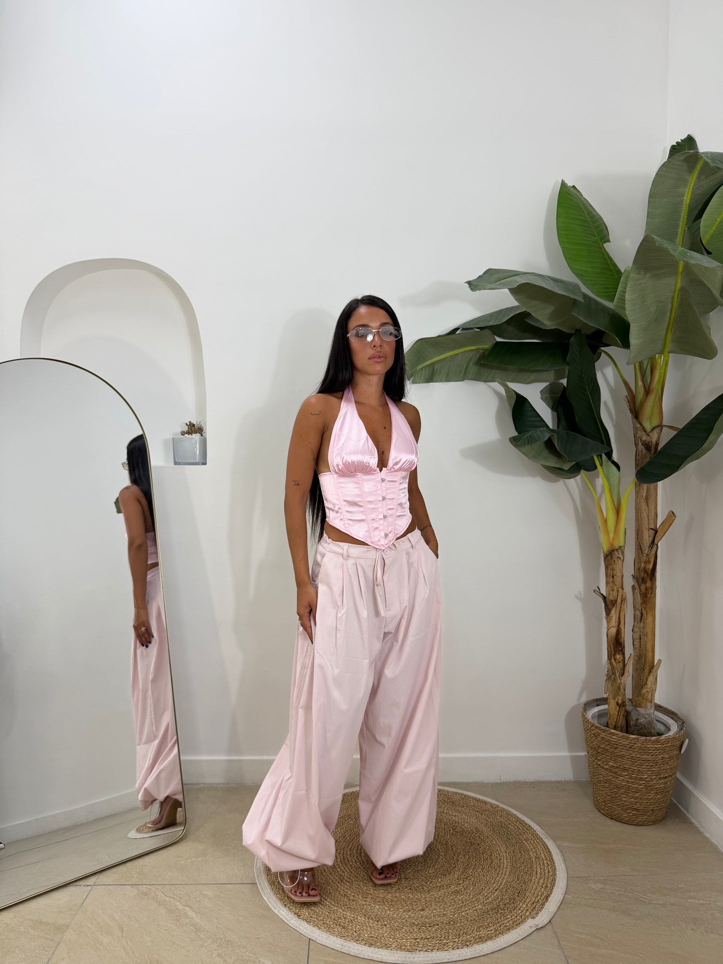 Pantalone oversize rosa -19530