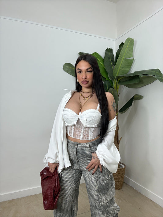 Bustier fiocco bianco