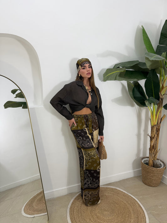 Coordinato bandana marrone -10396