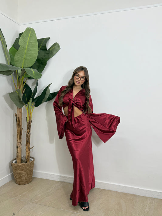 Coordinato satin con gonna