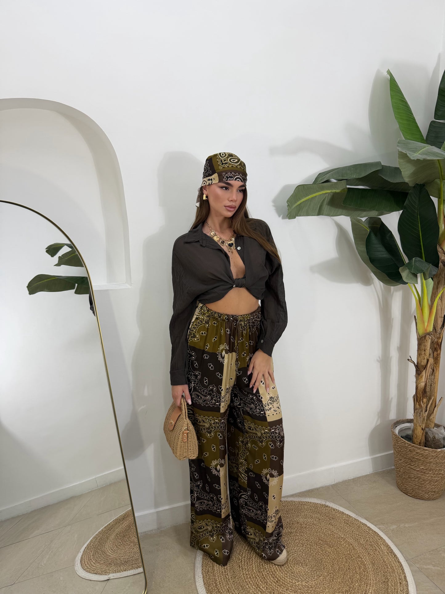Coordinato bandana marrone -10396