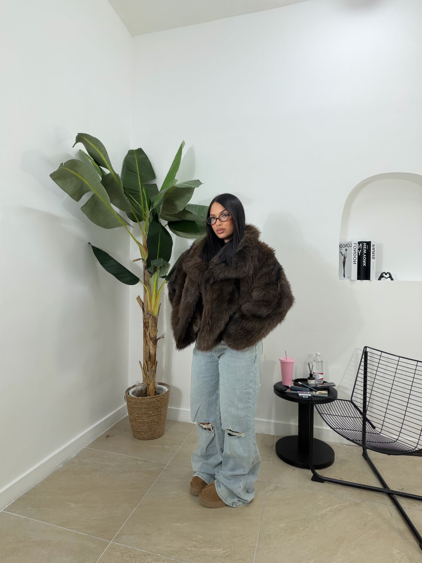 Pelliccia sfumata marrone