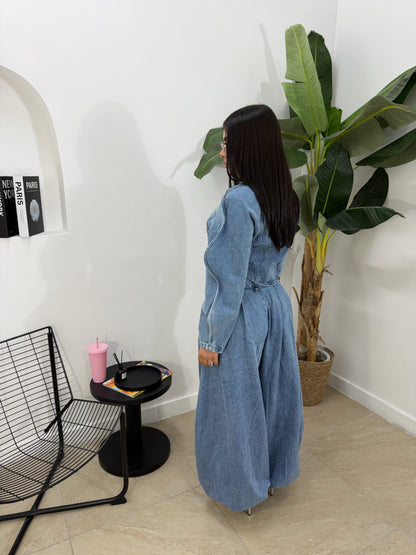 Coordinato denim ballon -2583