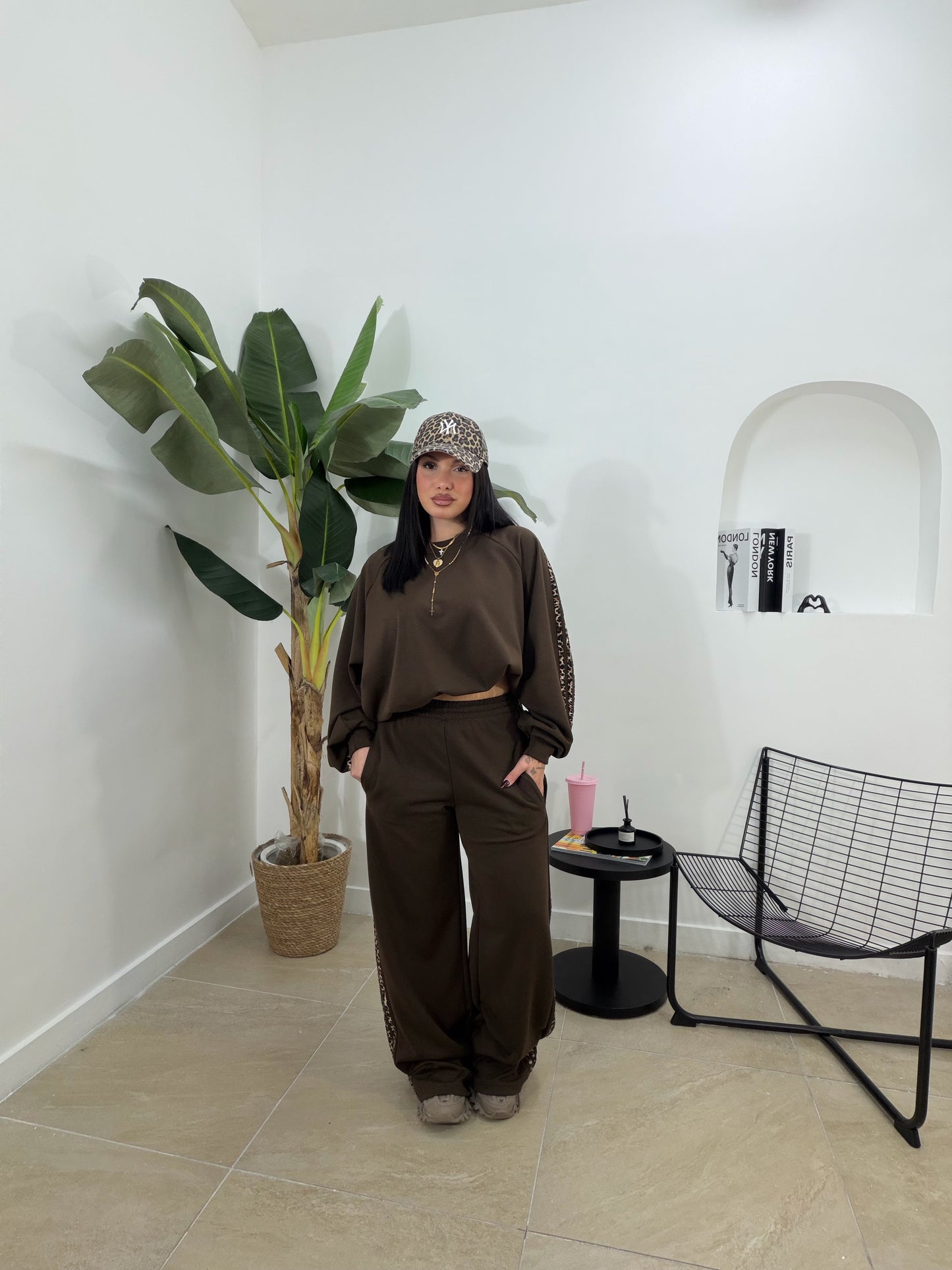 Set tuta con bande animalier