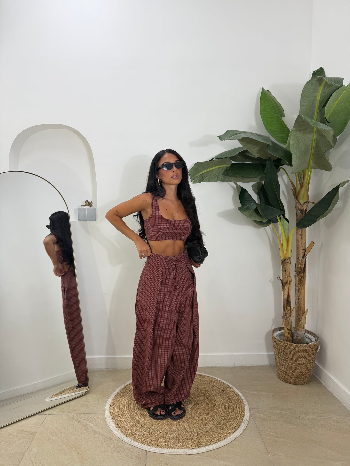 Coordinato pence quadretti rosso - 98066