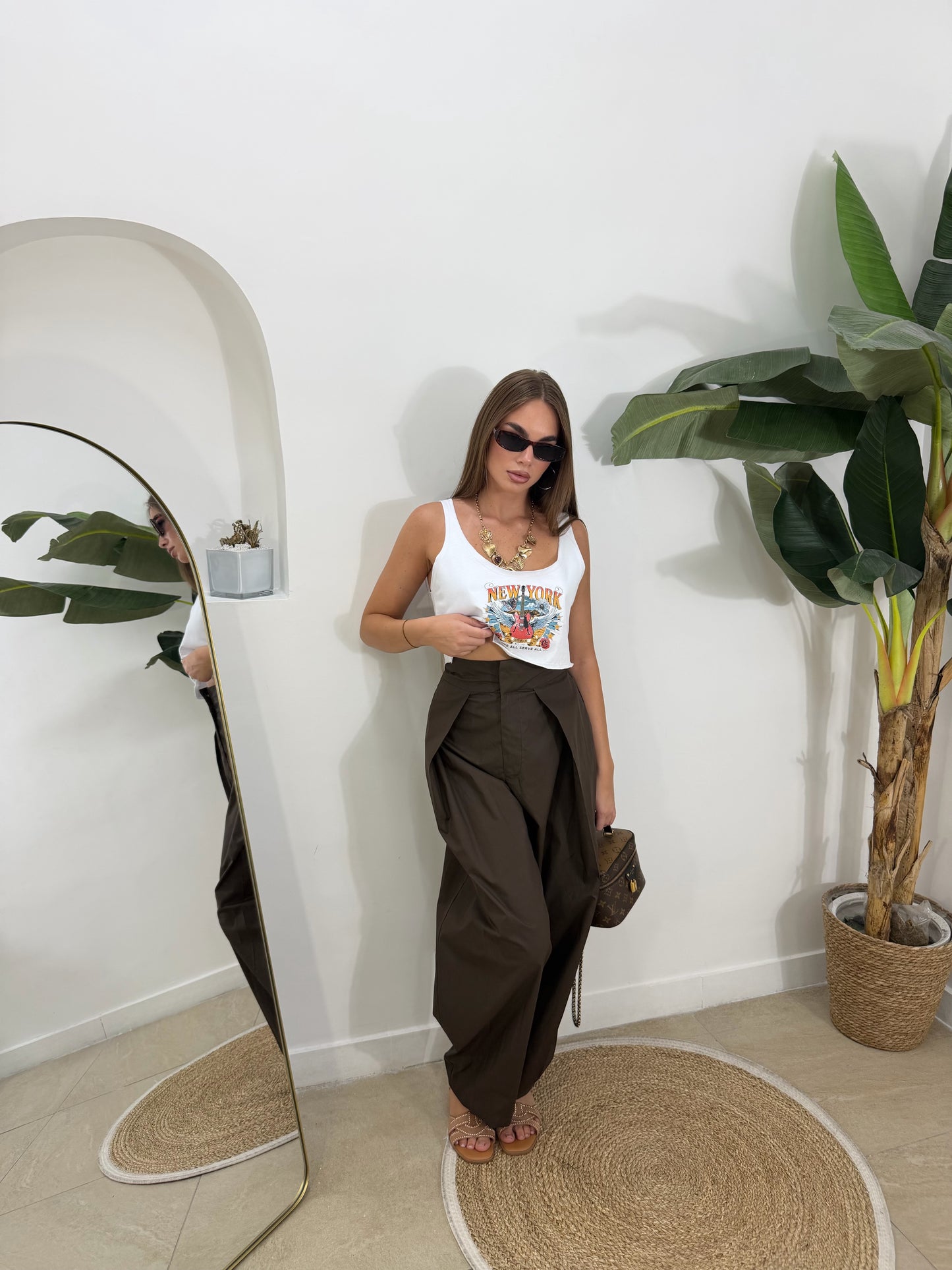 Pantalone pence marrone -1013