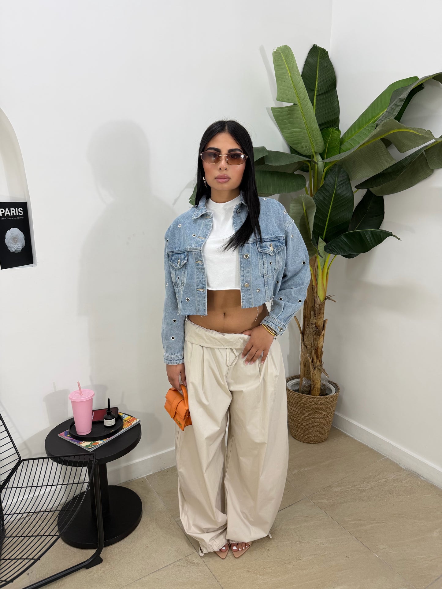 Giacca denim borchie -278