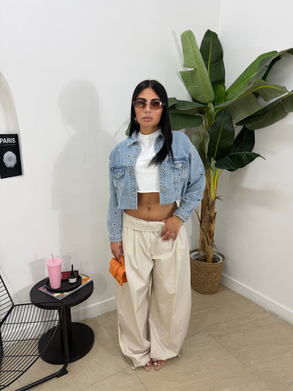 Giacca denim borchie -278