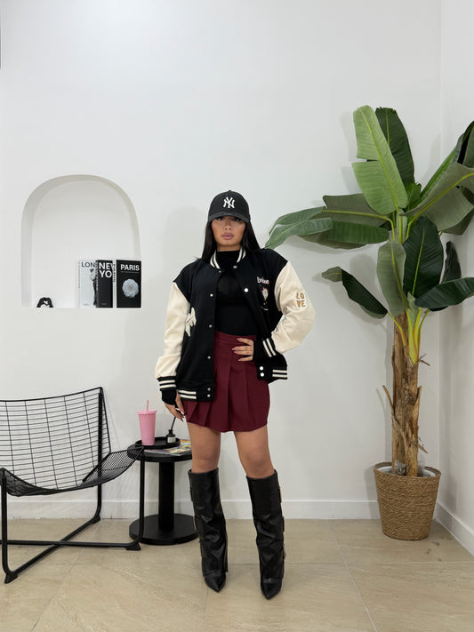 Gonna plisse bordeoux