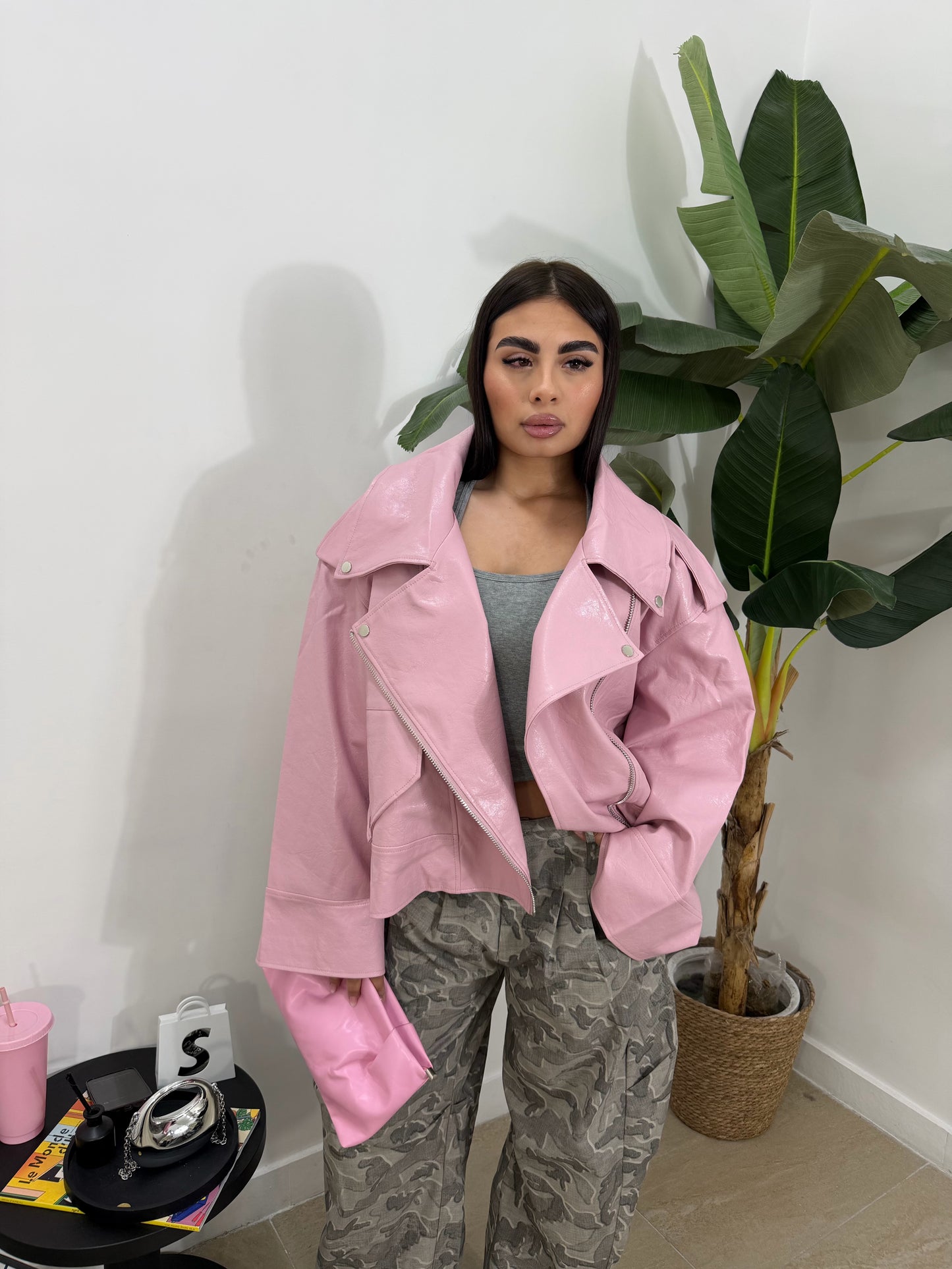 Biker oversize rosa -8020
