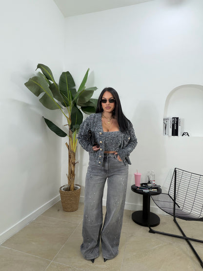 Jeans pittura grigio -32052