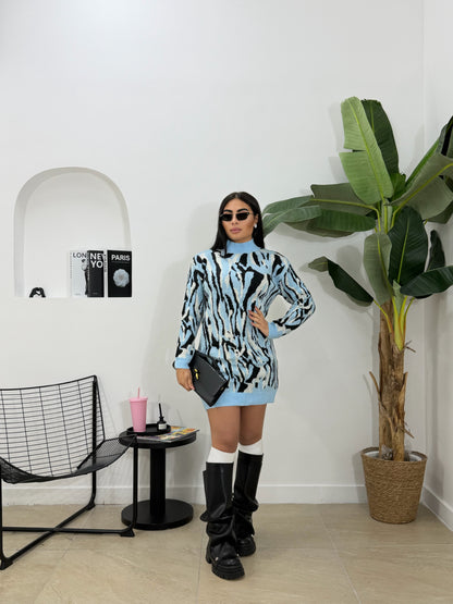 Maxi pullover Dress zebra