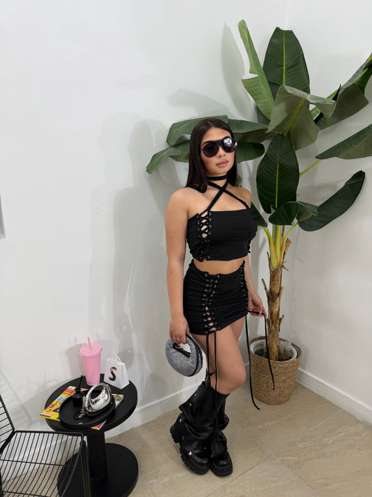 Set stringato nero -80945