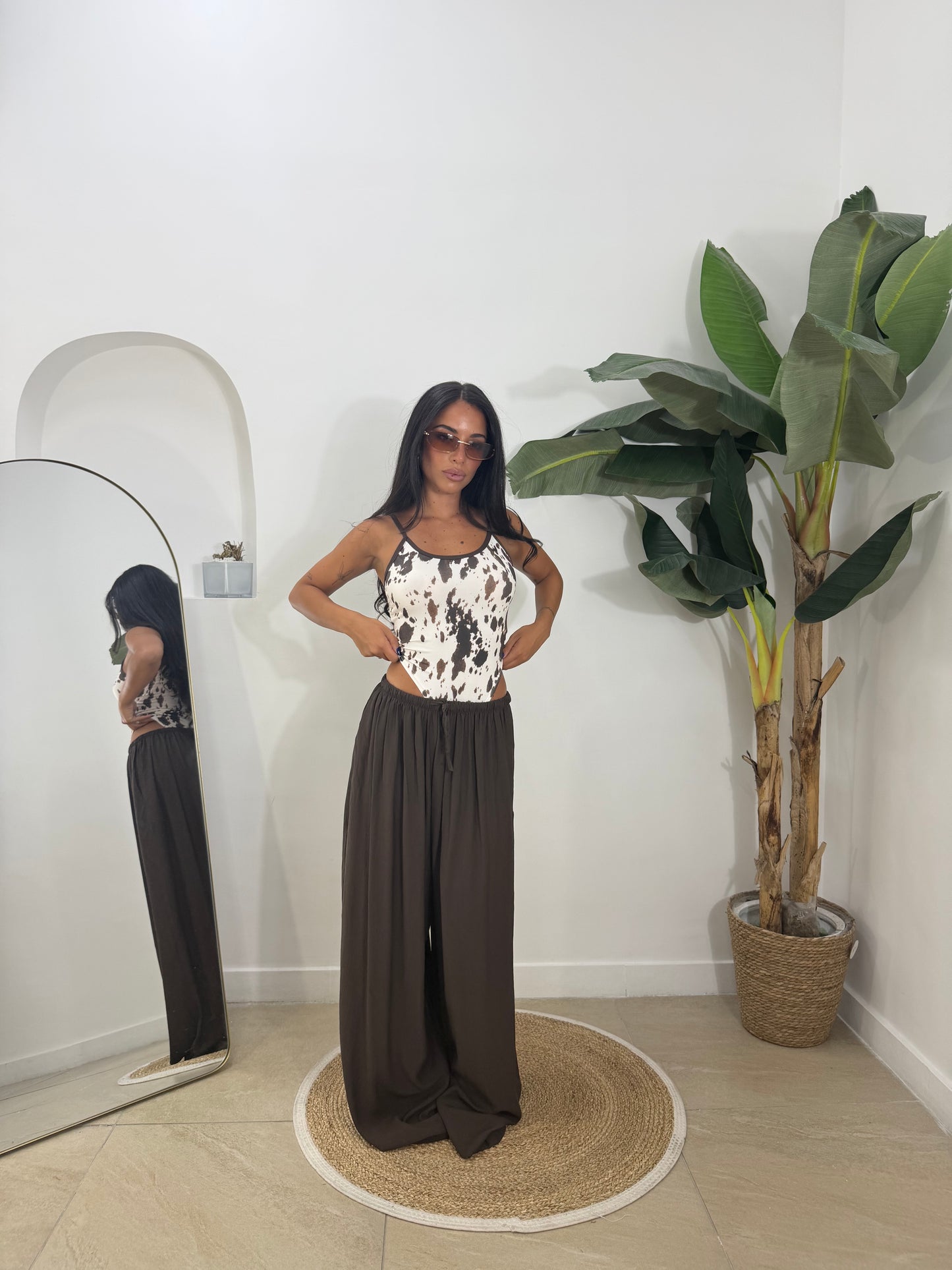 Pantalone indra marrone -9297