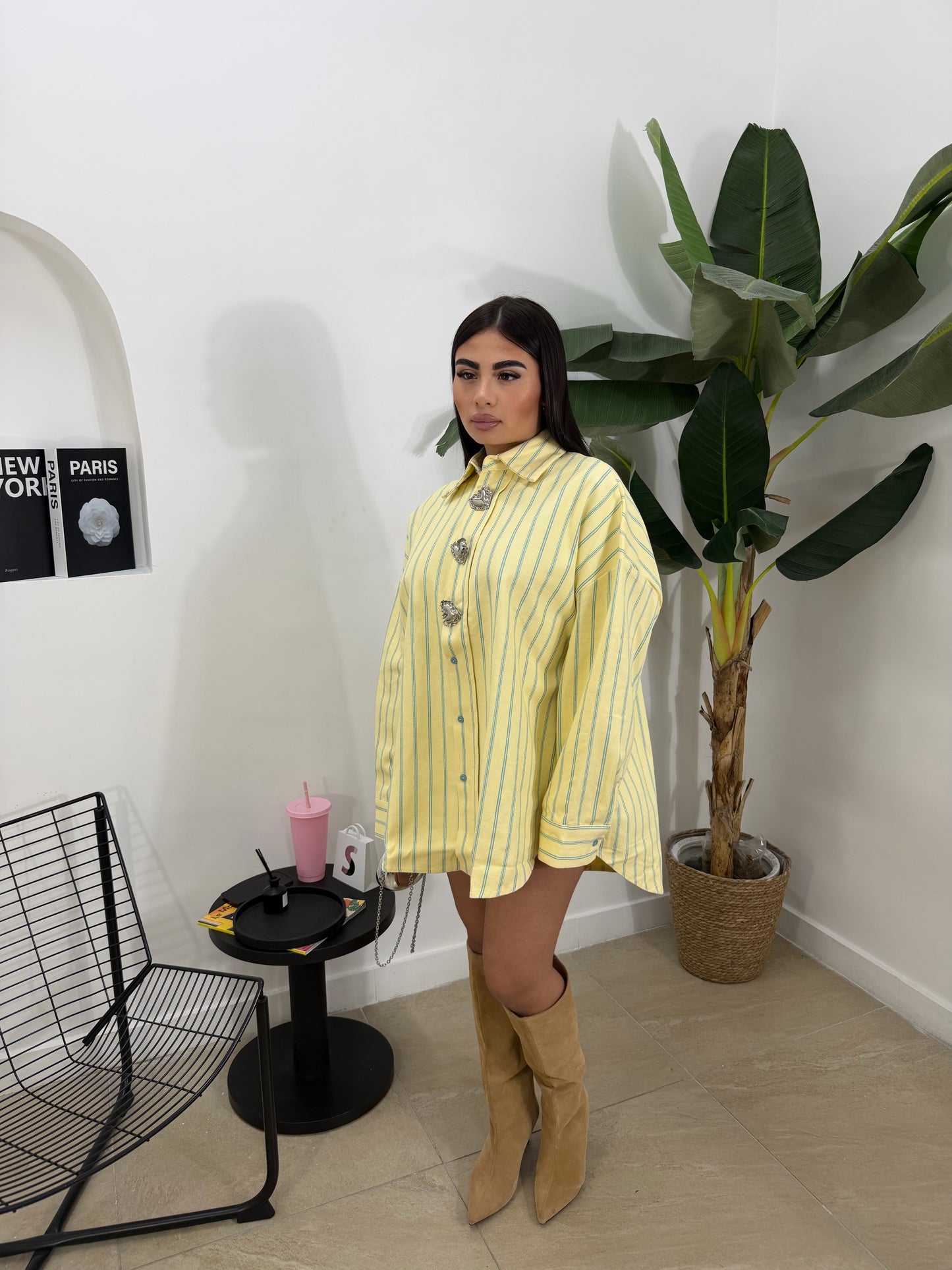 Camicia Dress heart gialla  -08409