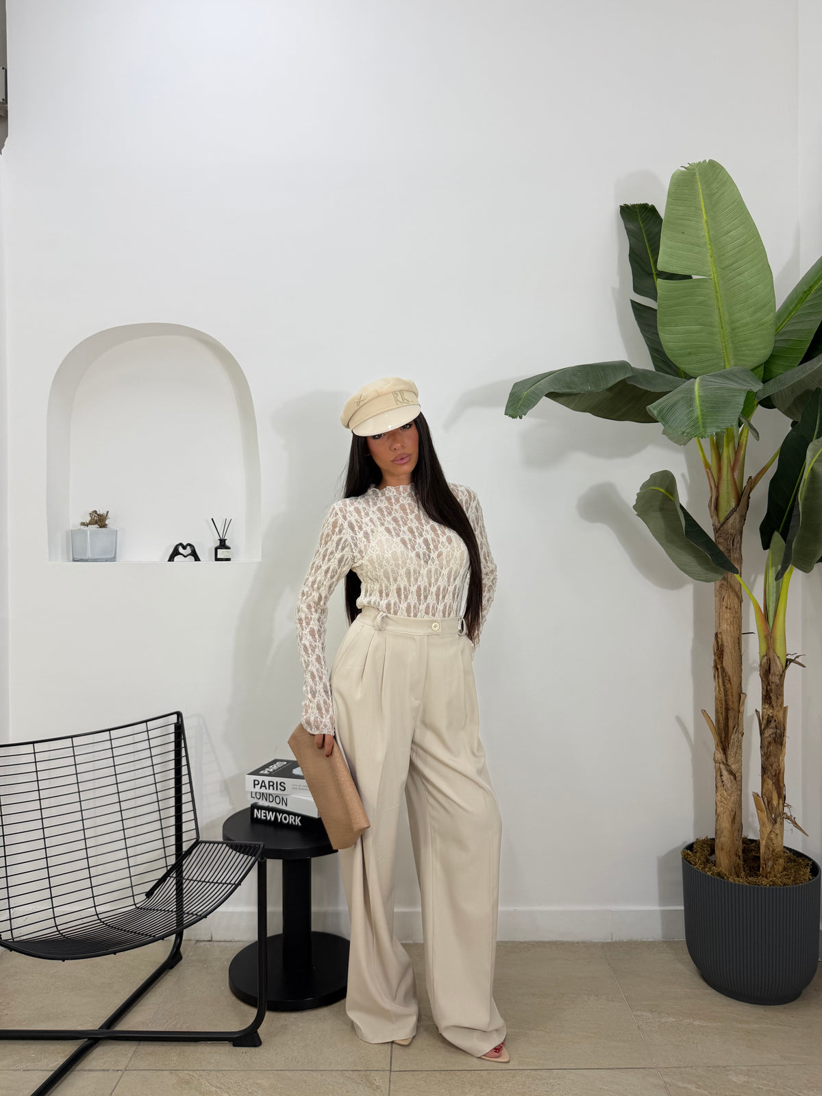 Pantalone Vivian panna - 15592