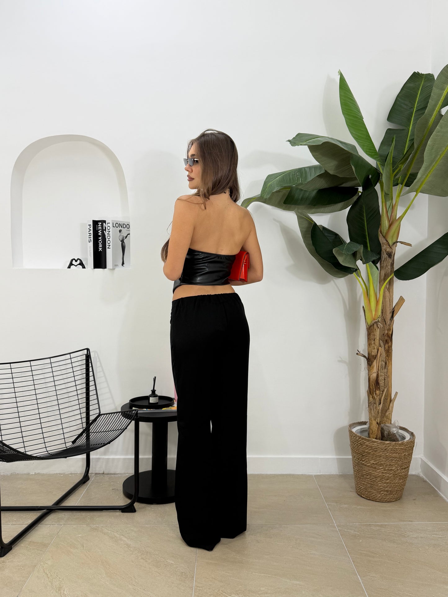 Corpetto in pelle nero