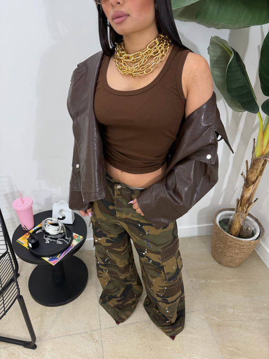 Canotta lumina marrone -148A