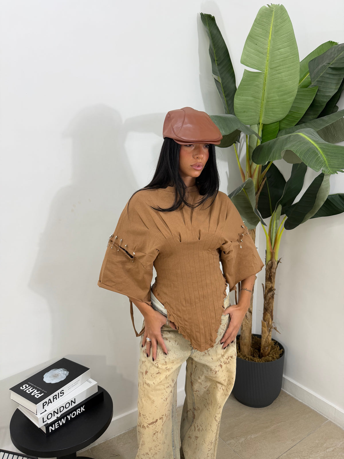 Maglia spilla camel - 59012