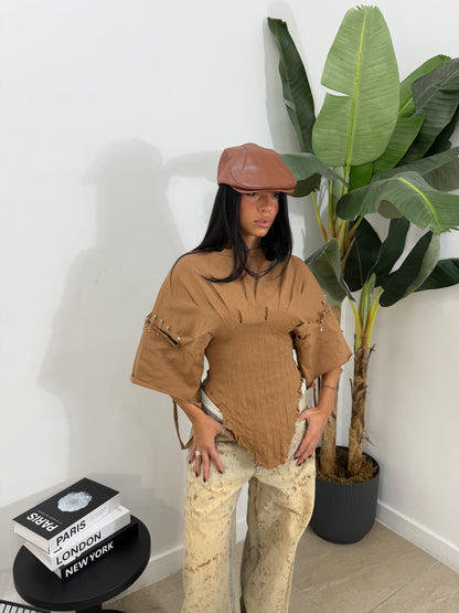 Maglia spilla camel - 59012
