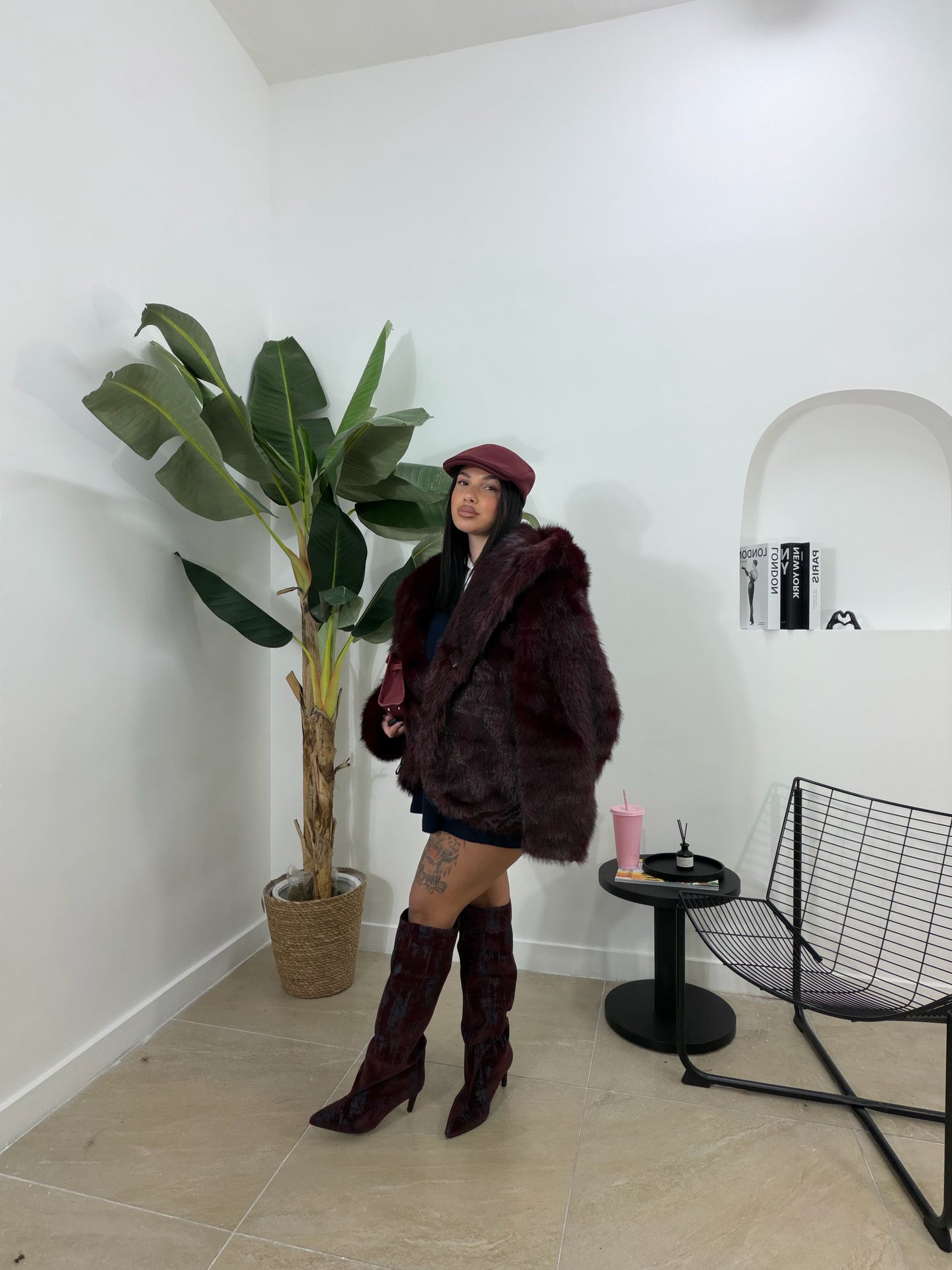 Pelliccia shila bordeoux