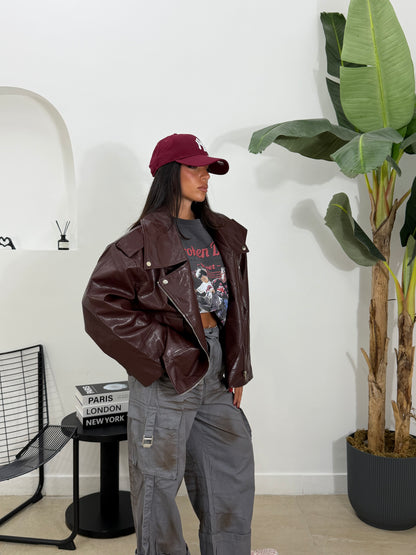Biker oversize bordeaux -534