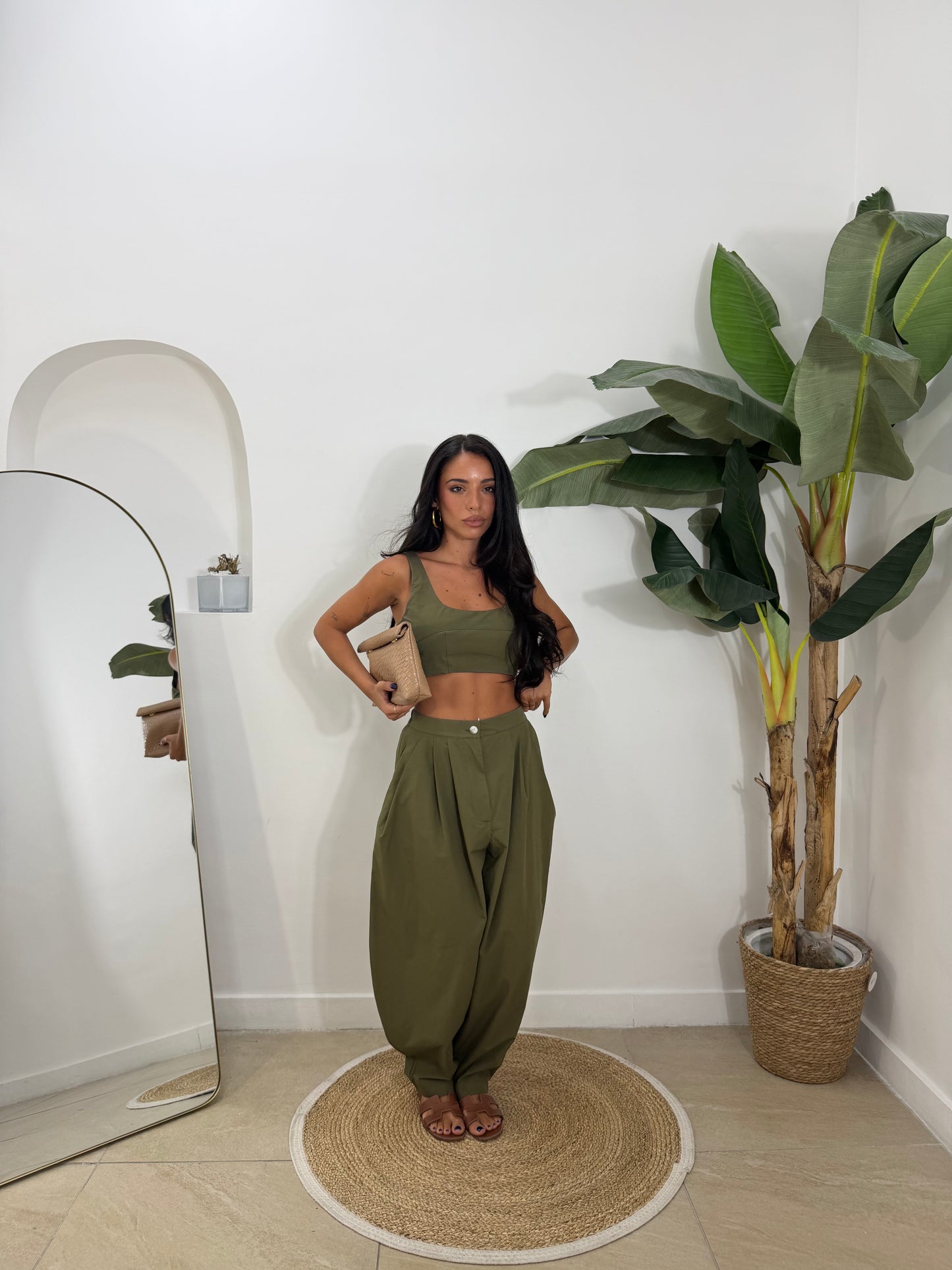 Pantalone cotton verde  -Z57