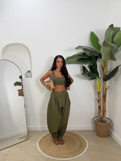 Pantalone cotton verde  -Z57