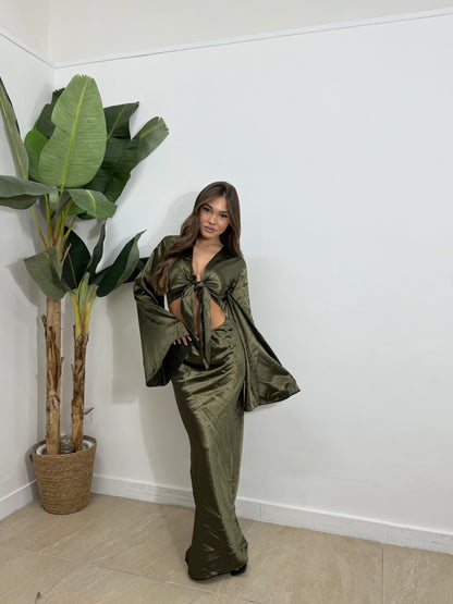 Coordinato satin con gonna