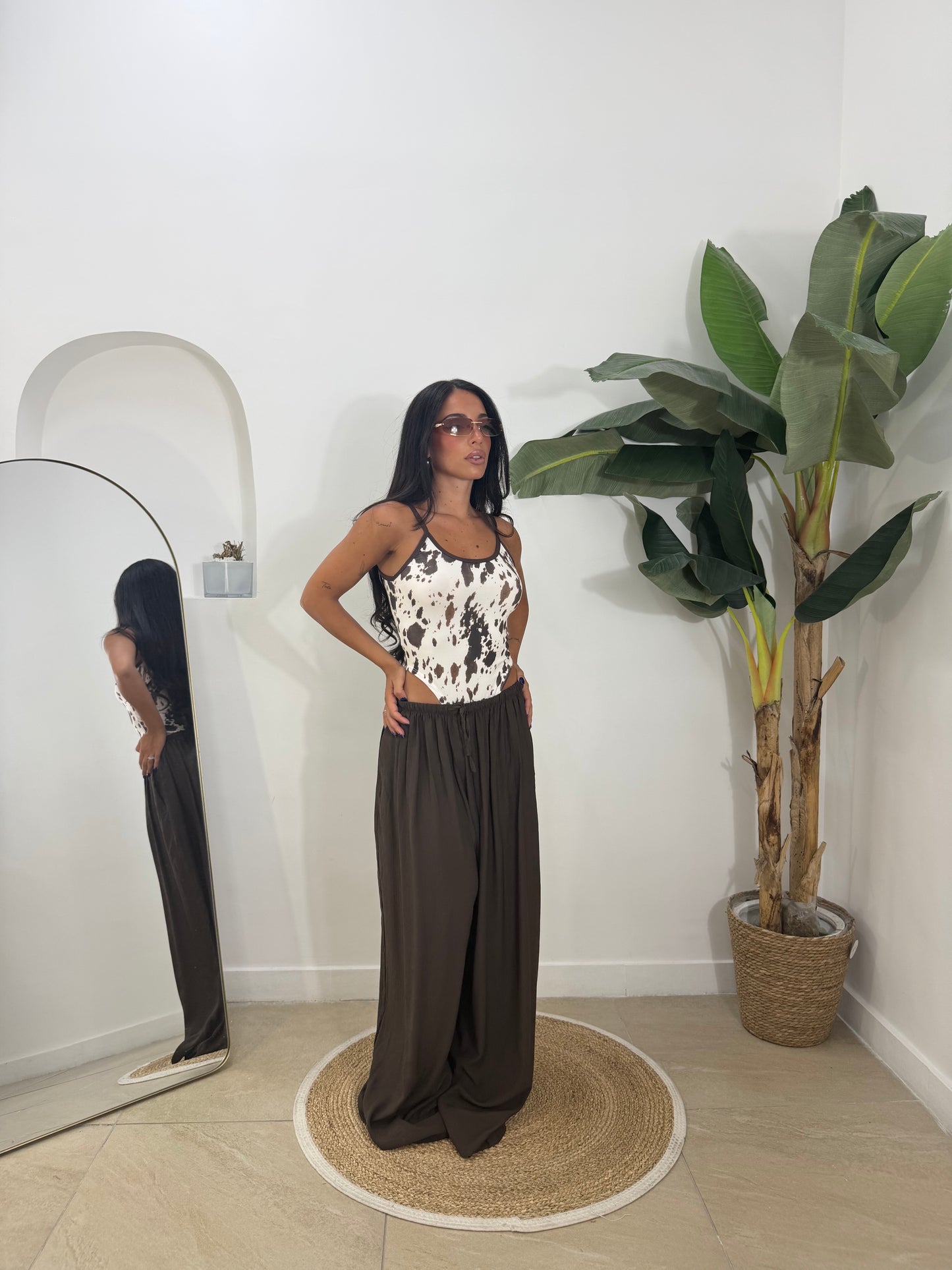 Pantalone indra marrone -9297
