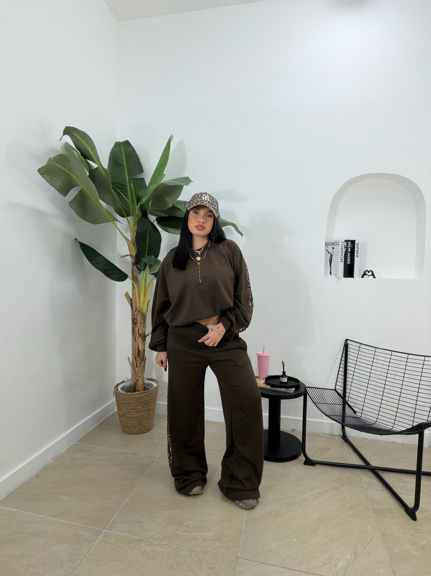 Set tuta con bande animalier