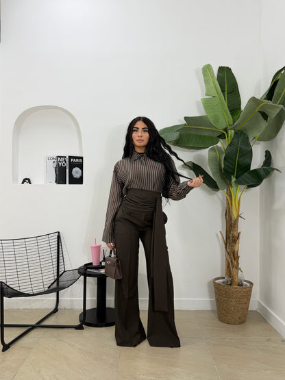 Pantalone fascia marrone