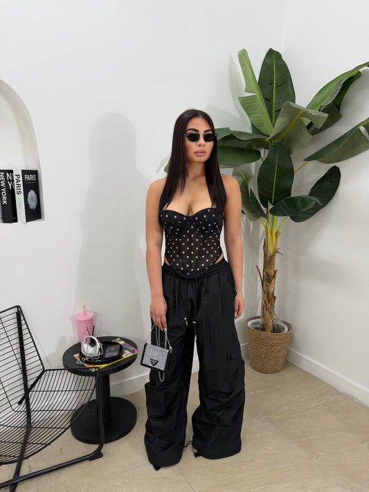 Parachute drappeggio nero -80357