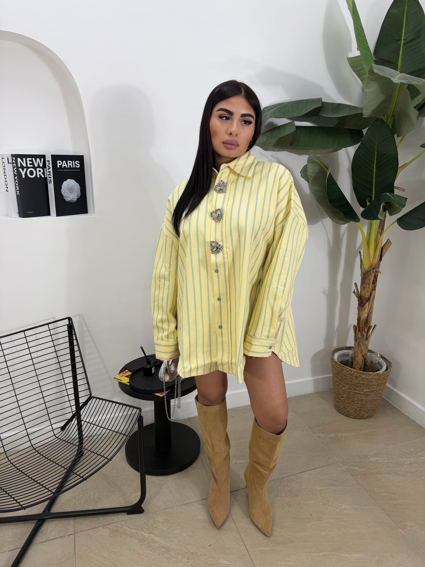 Camicia Dress heart gialla  -08409