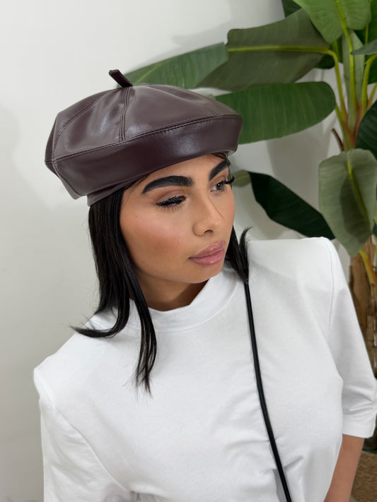 Basco in pelle bordeoux