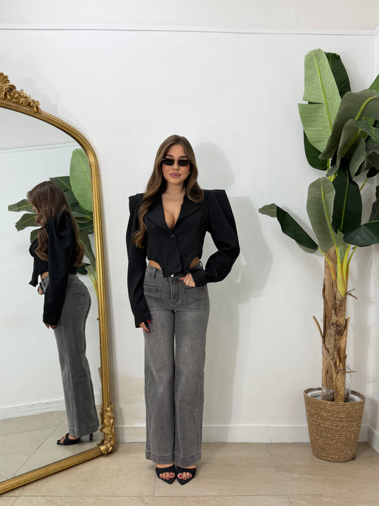 Jeans taschino grigio
