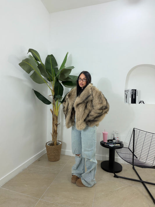 Pelliccia sfumata nocciola