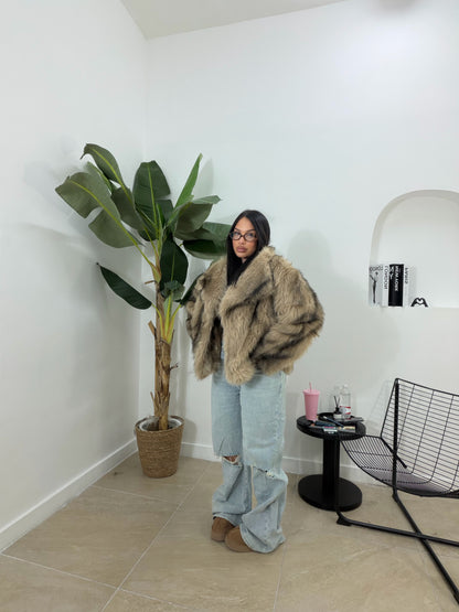 Pelliccia sfumata nocciola