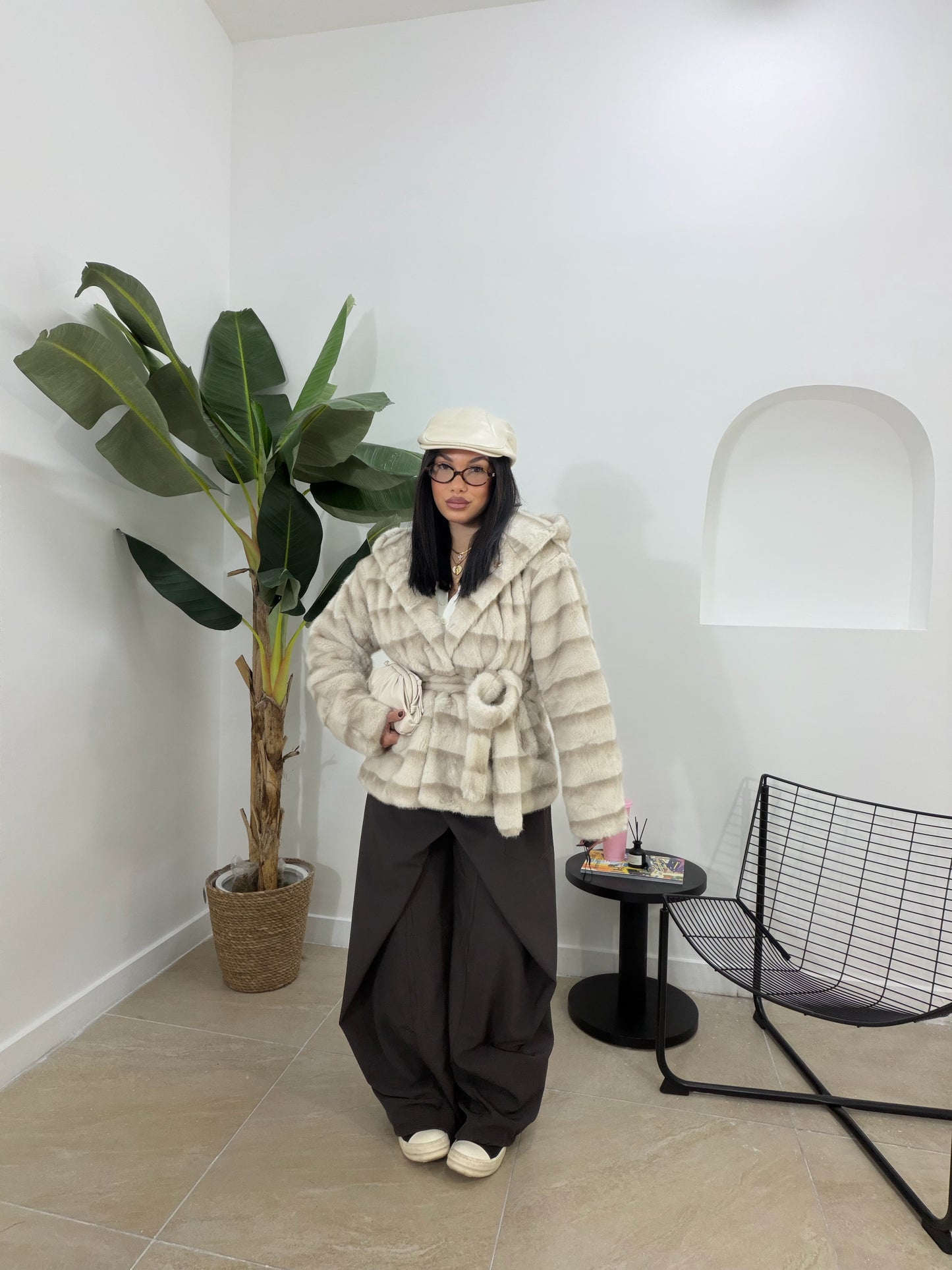 Pelliccia Mod visone panna