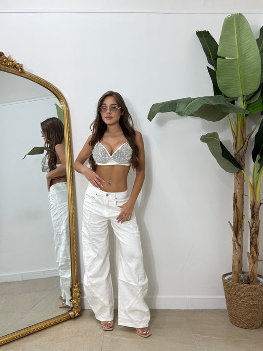 Jeans baggy bianco -2106
