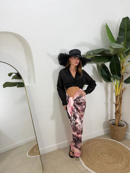 Gonna pareo Leopard rosa -6933