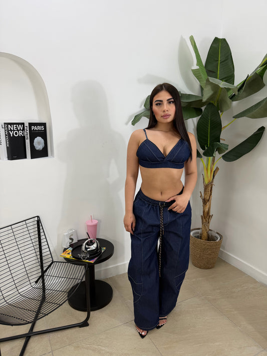 Coordinato denim con top -204